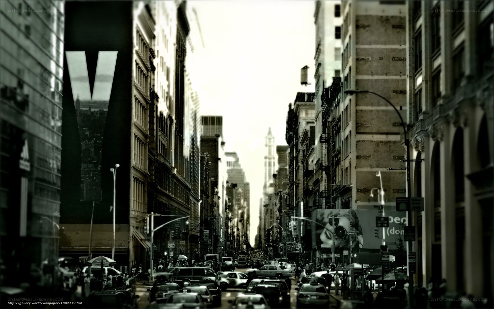 city street with tall buildings