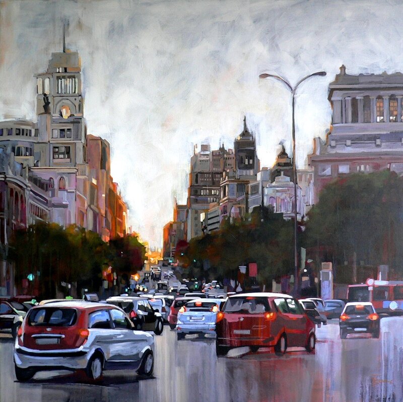 City street with traffic