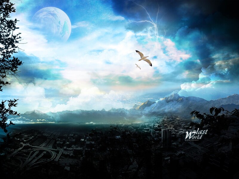 City under Alien Moon — Blue