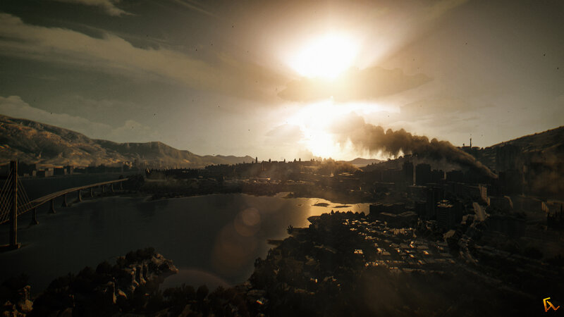 City under Attack — Brown, Dramatic