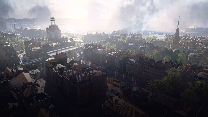 City under Attack — Gray, Chaotic, Dramatic