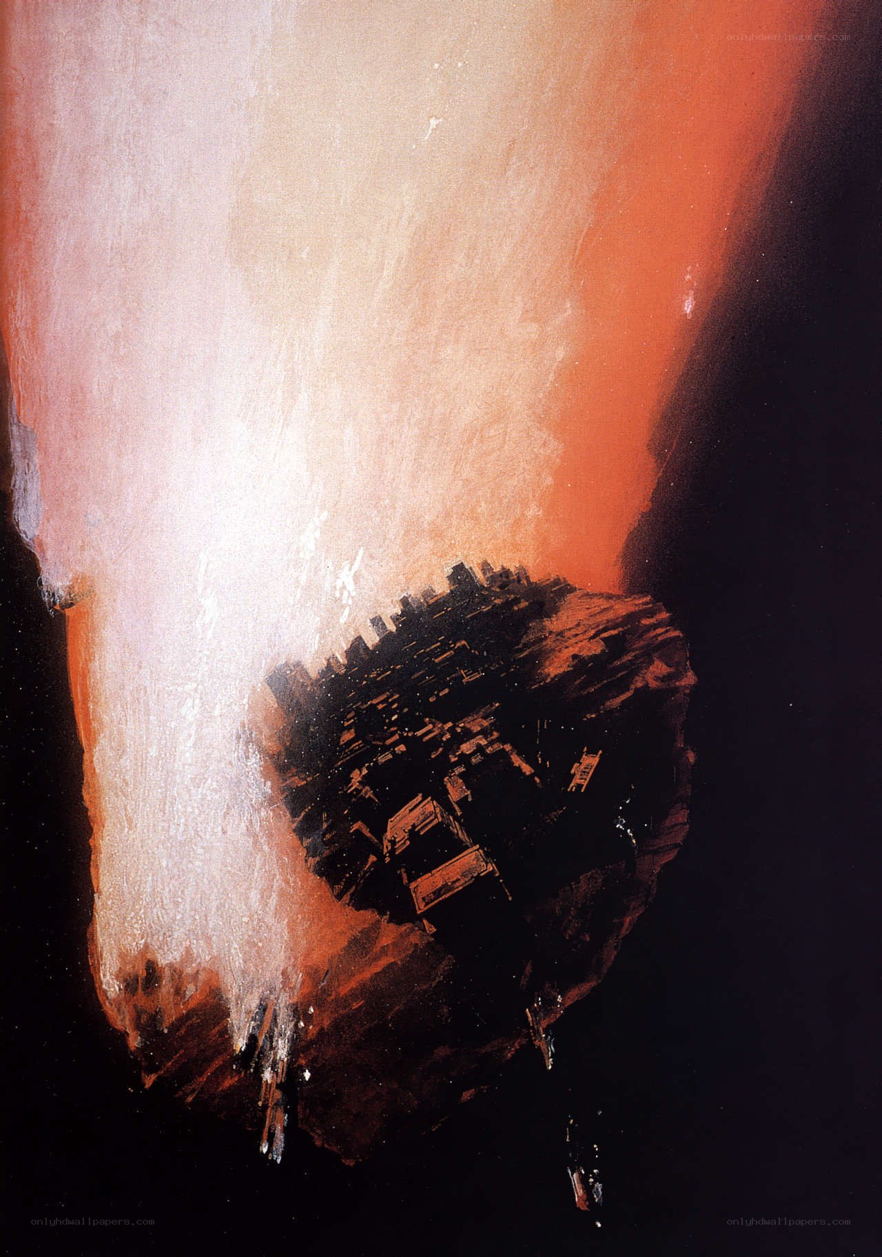 city under meteor impact