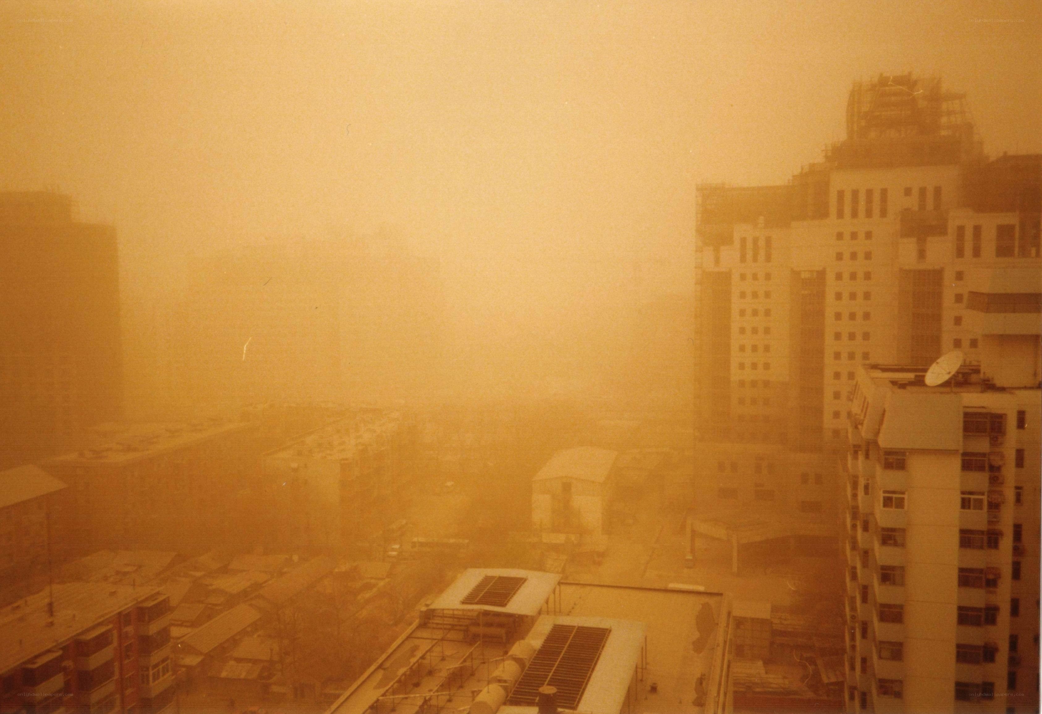 City under sandstorm