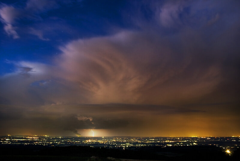 City under Storm Clouds — Blue