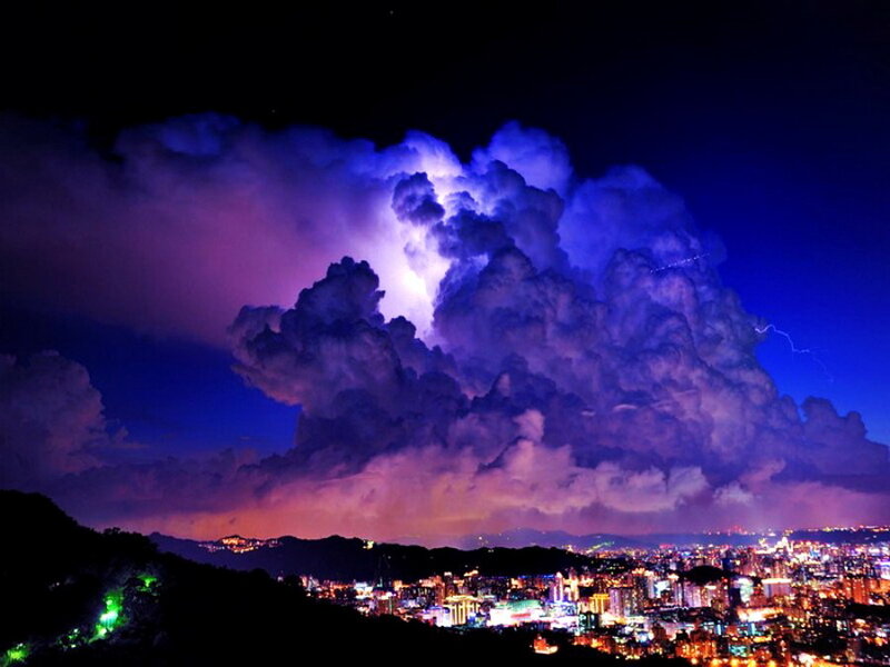 City under Storm Clouds — Purple