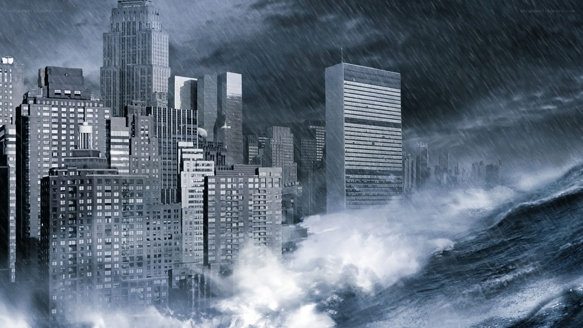 City under storm surge