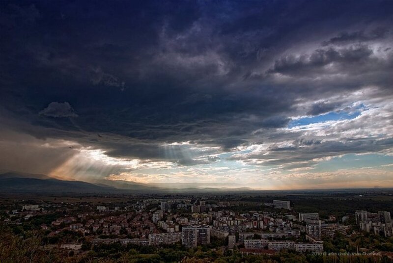 City under Stormy Sky — Gray
