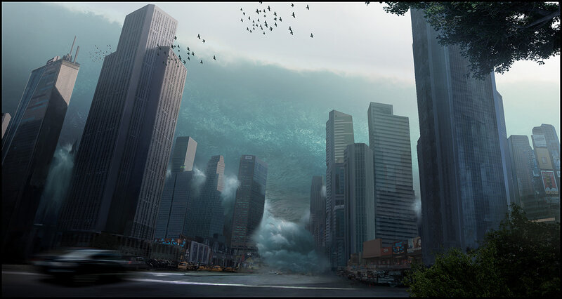 City under Tsunami