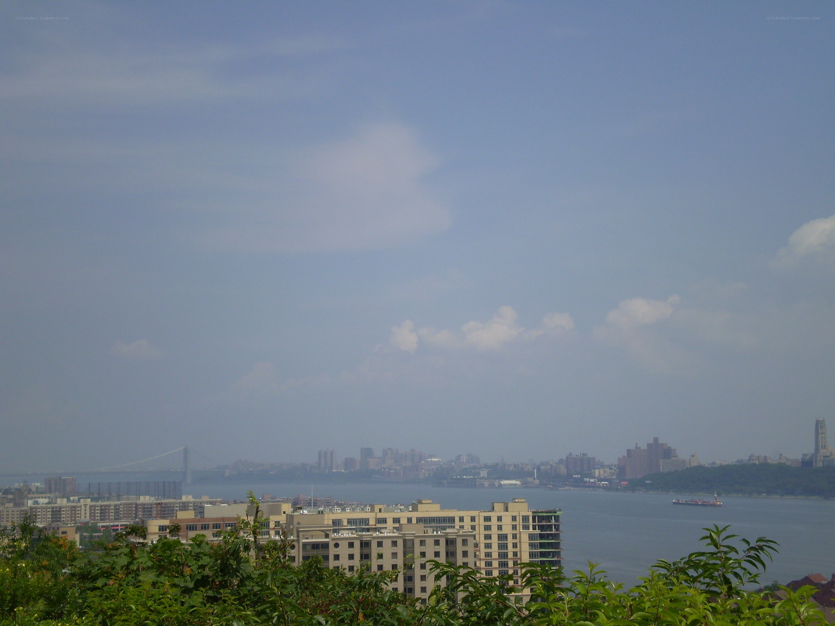 city view across the river