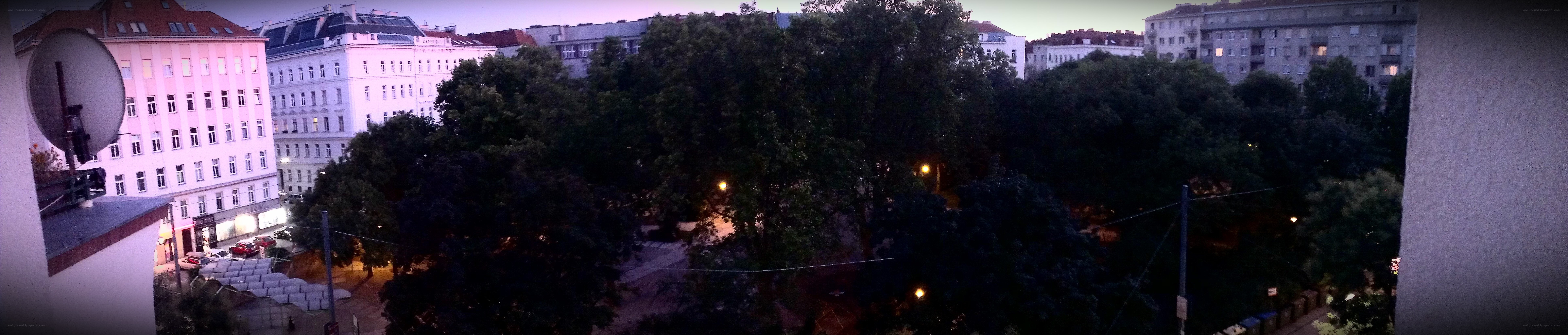 city view at dusk