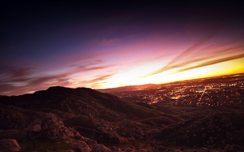 City View at Sunset — Purple