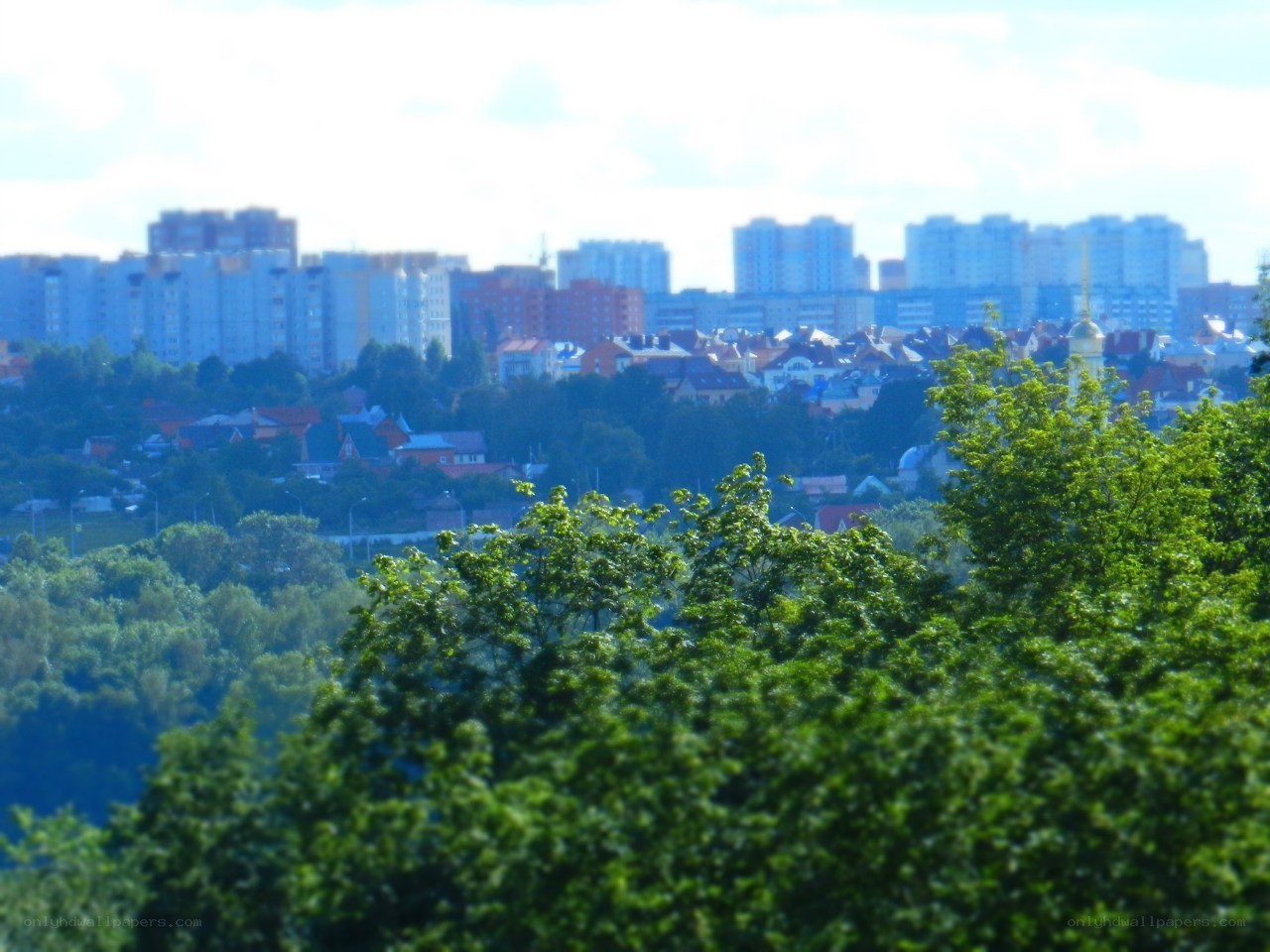 City view from a hill