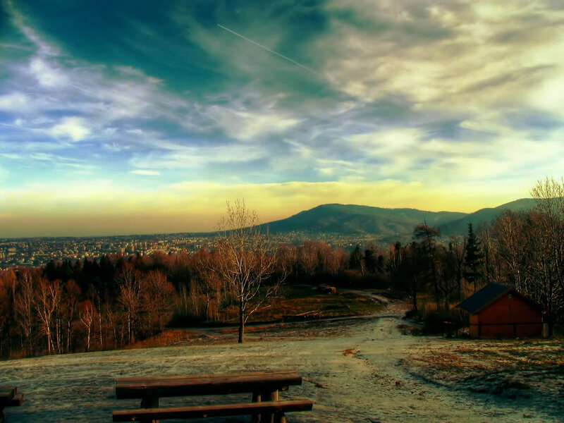 City view from a hilltop