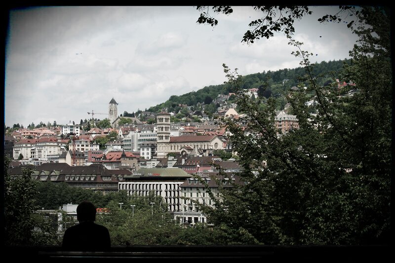 City view from a park