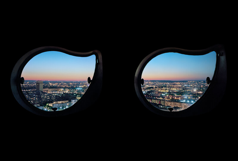 City View from Airplane — Black