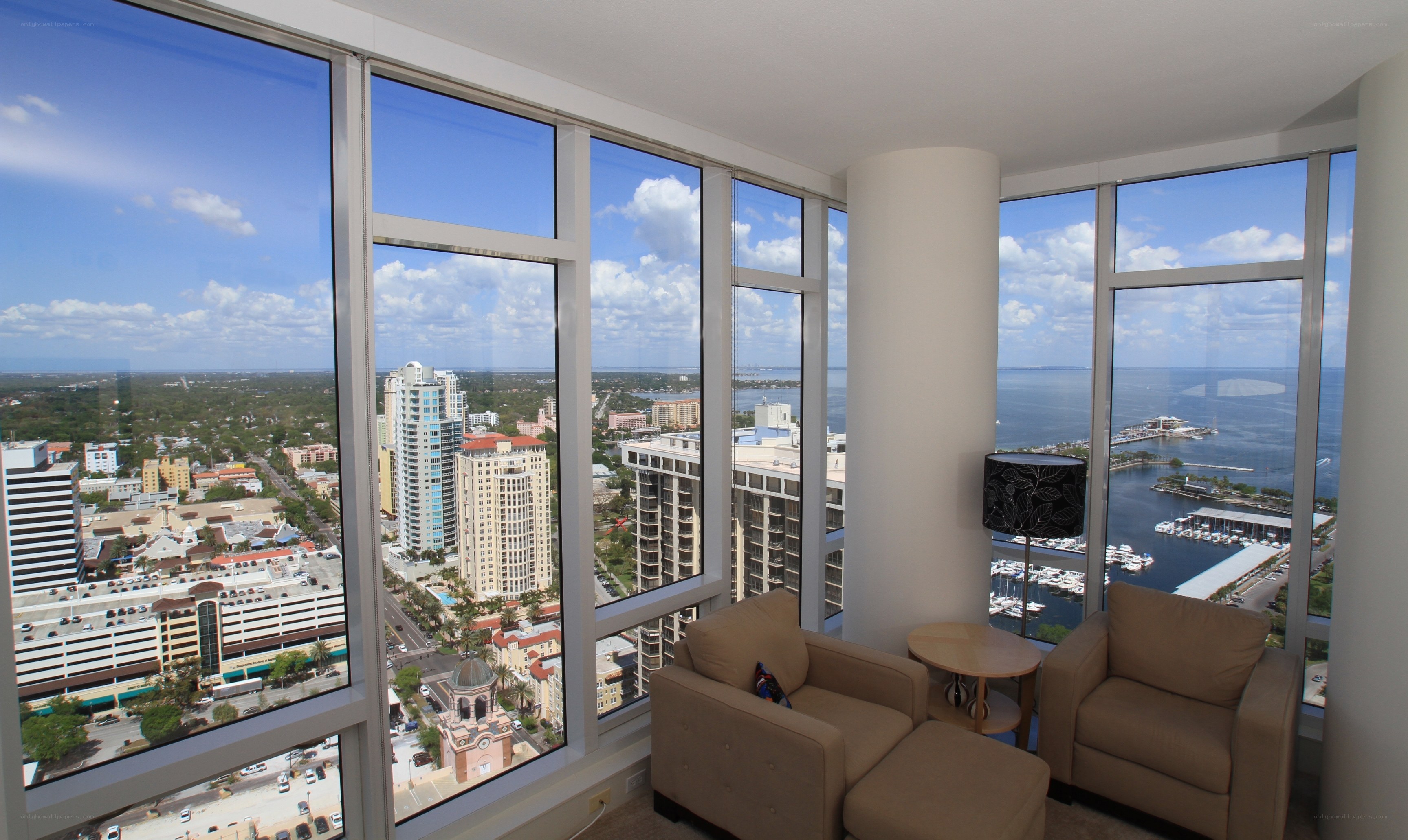 City view from high-rise apartment