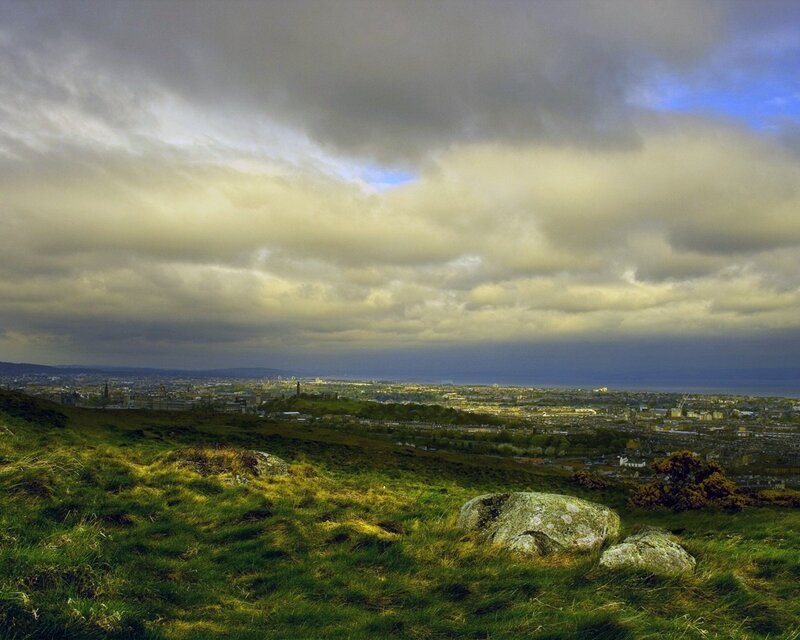 City View from Hill — Green, Dramatic, Afternoon