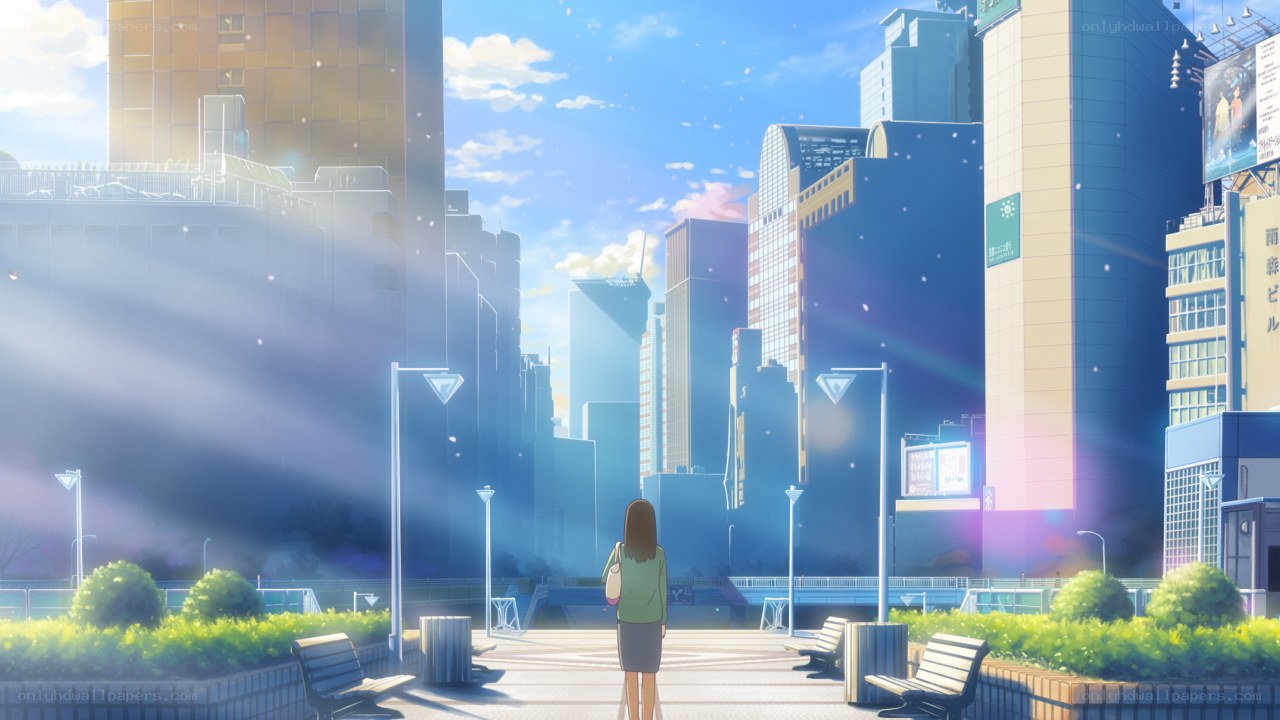 City view from park bench