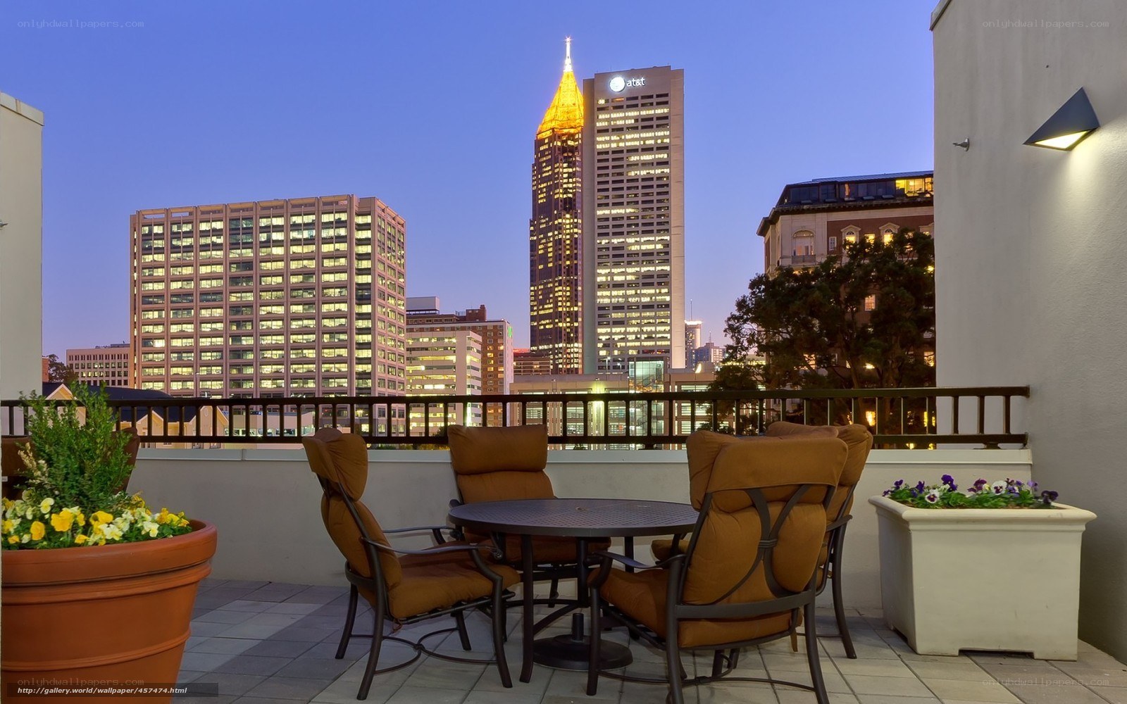 City view from rooftop patio