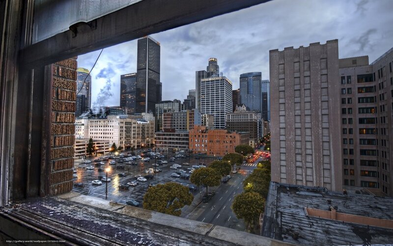 City view from window
