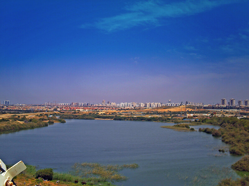 City view over a lake