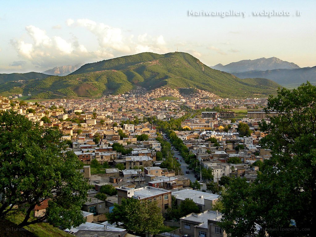 city view with green mountain