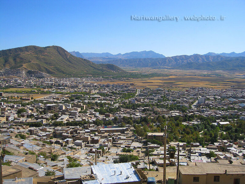 city view with mountains