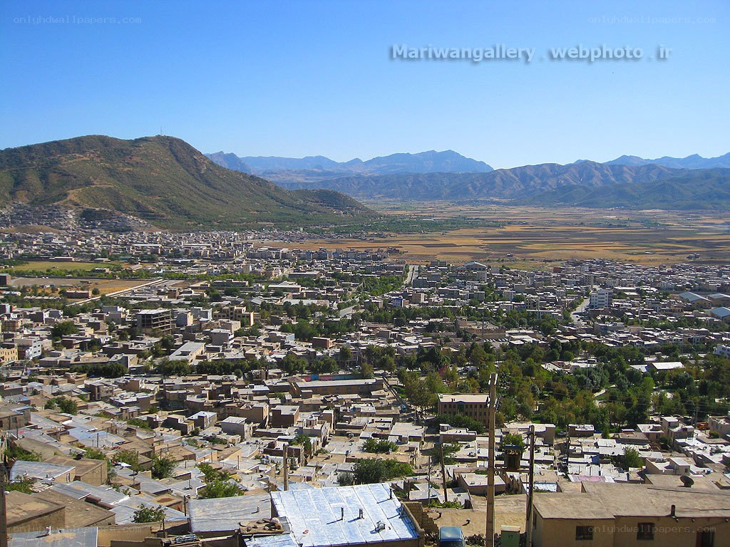 city view with mountains