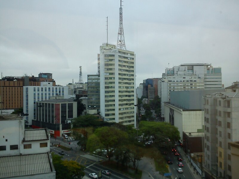 City view with tall buildings