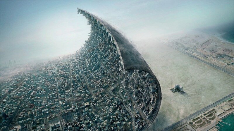 City Wave in Desert — Gray