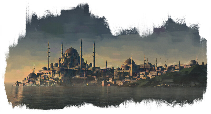 City with Domes and Minarets — Brown