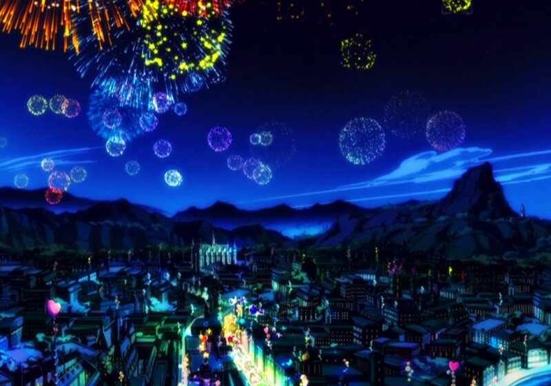 City with Fireworks