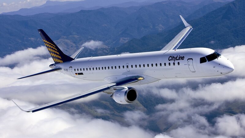 CityLine airplane in flight
