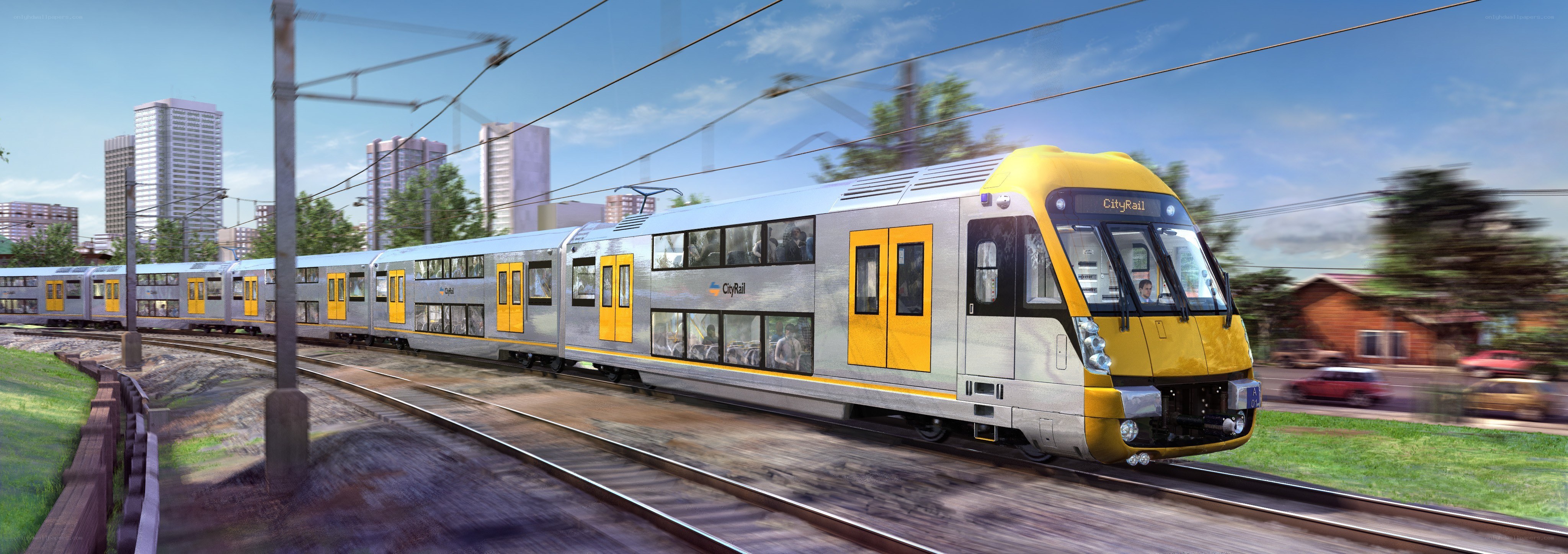 CityRail train in urban setting