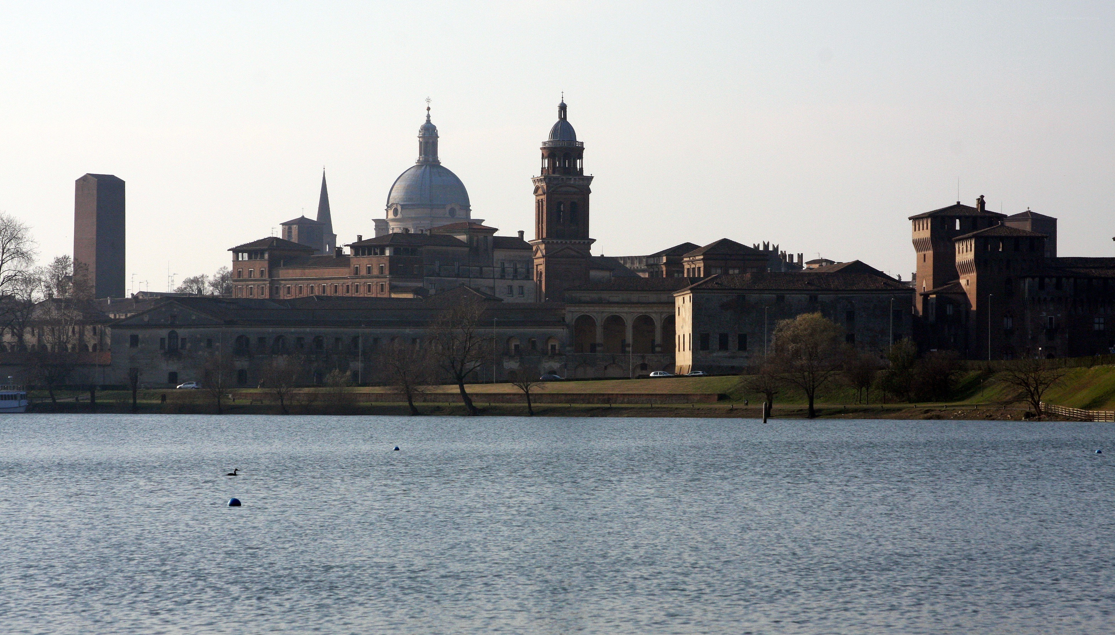 cityscape across a lake