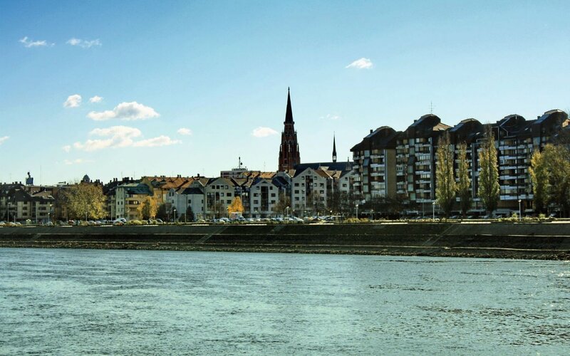 cityscape along a river