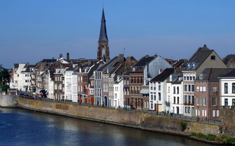 Cityscape along a river
