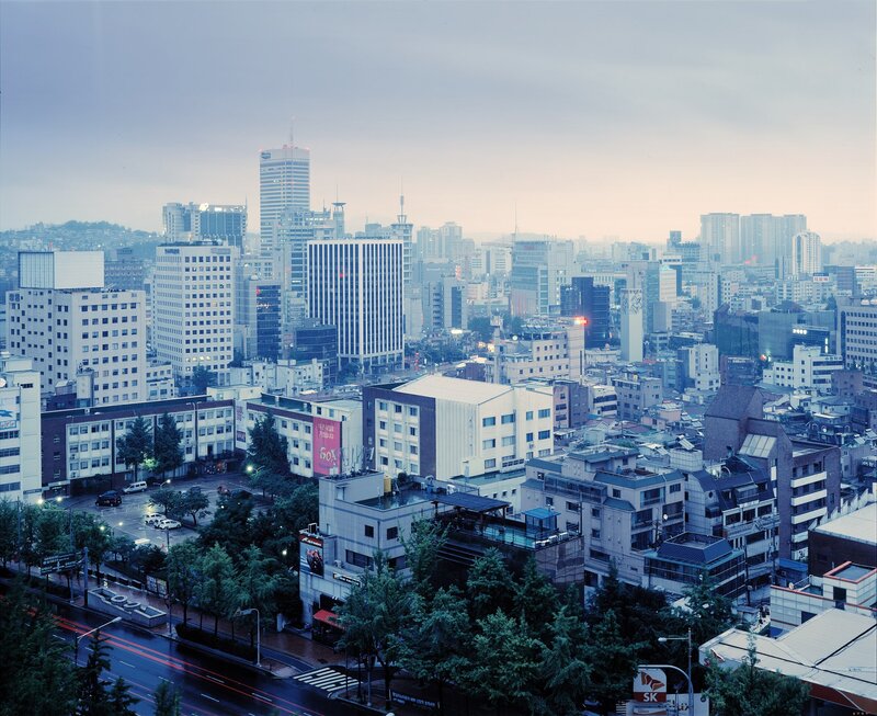 cityscape at dawn in seoul