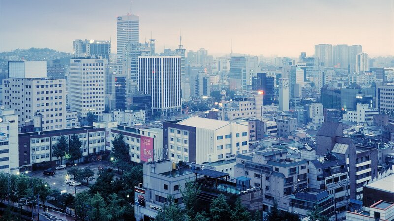 cityscape at dawn in south korea