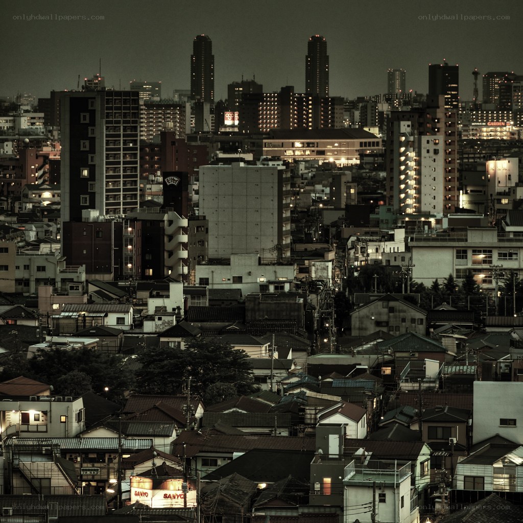 cityscape at dusk