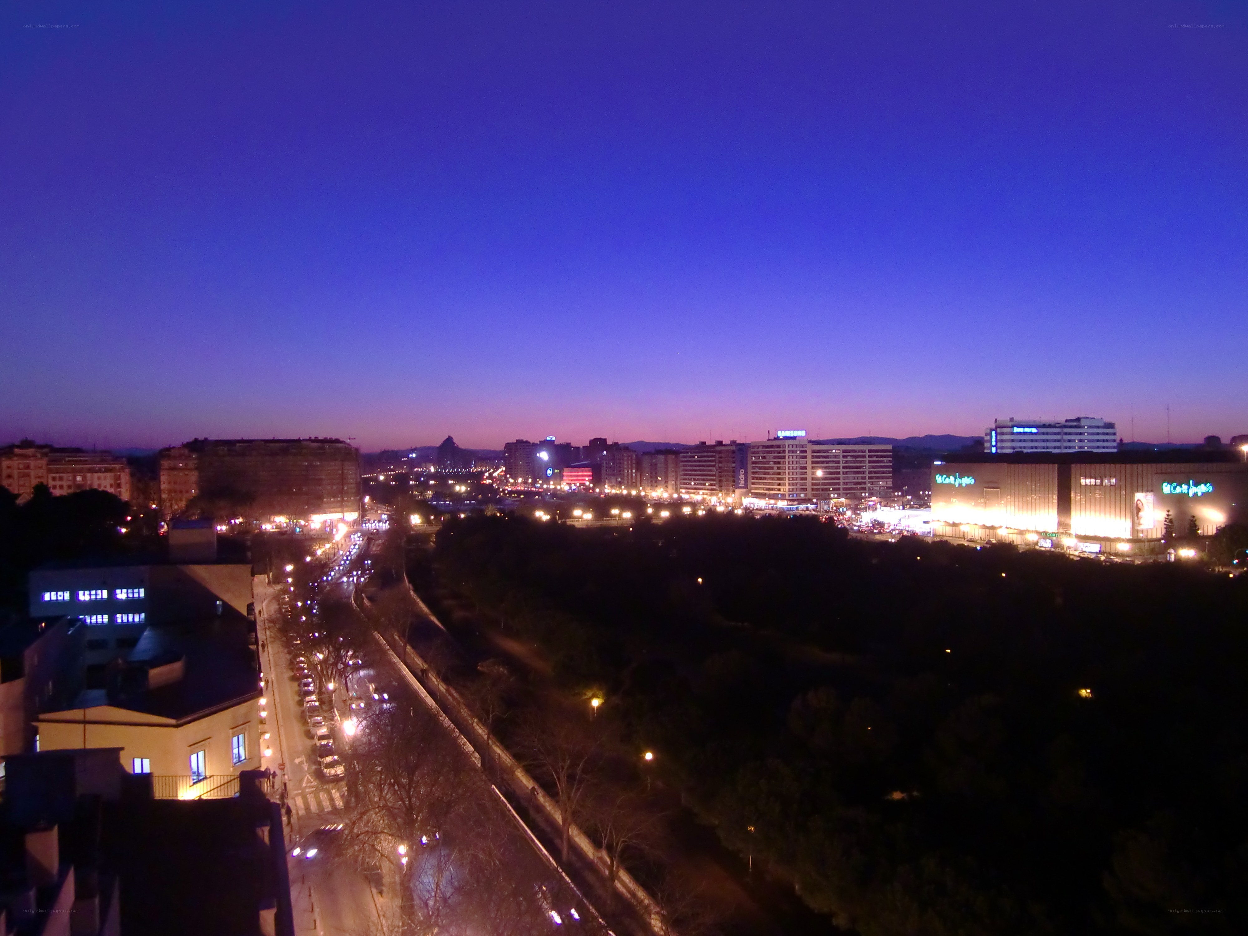 cityscape at dusk