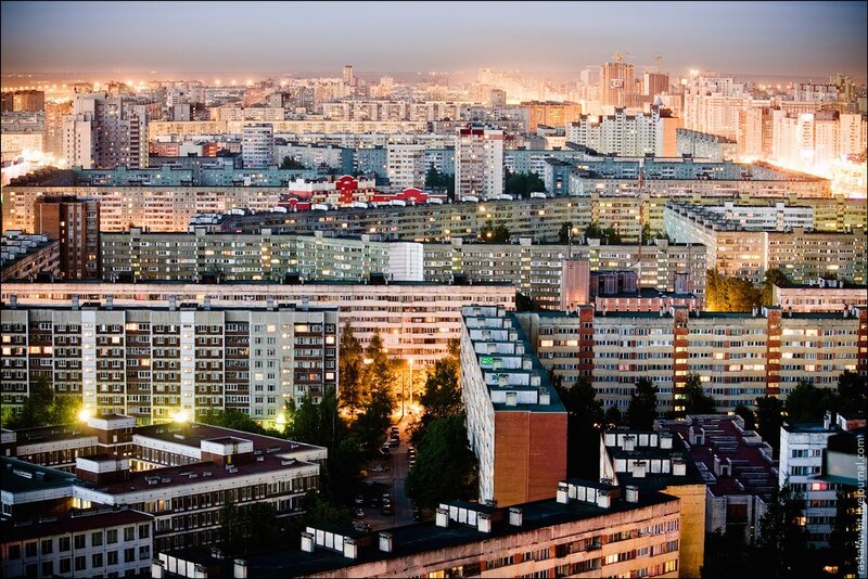 cityscape at dusk