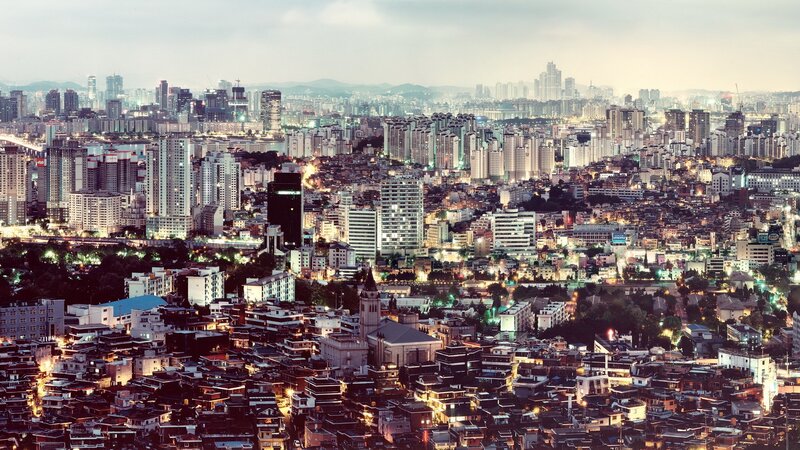 cityscape at dusk