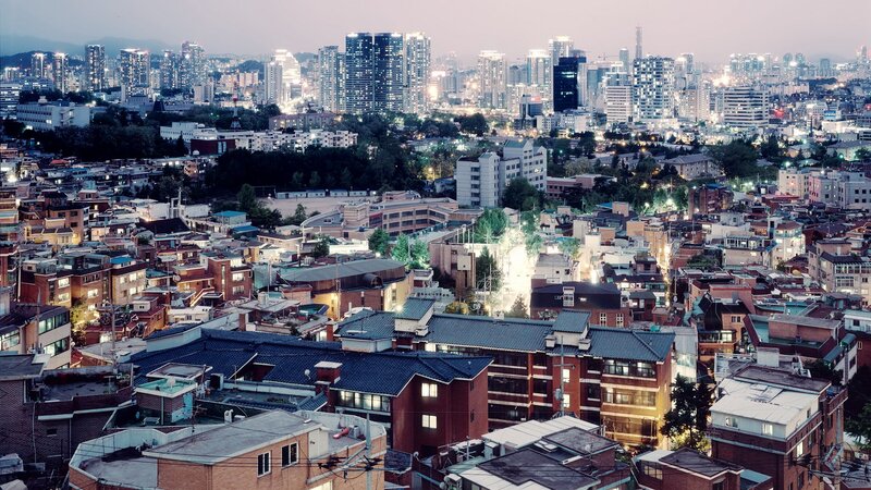 Cityscape at Dusk — Blue, Calm, Night, Photograph, Skyscrapers