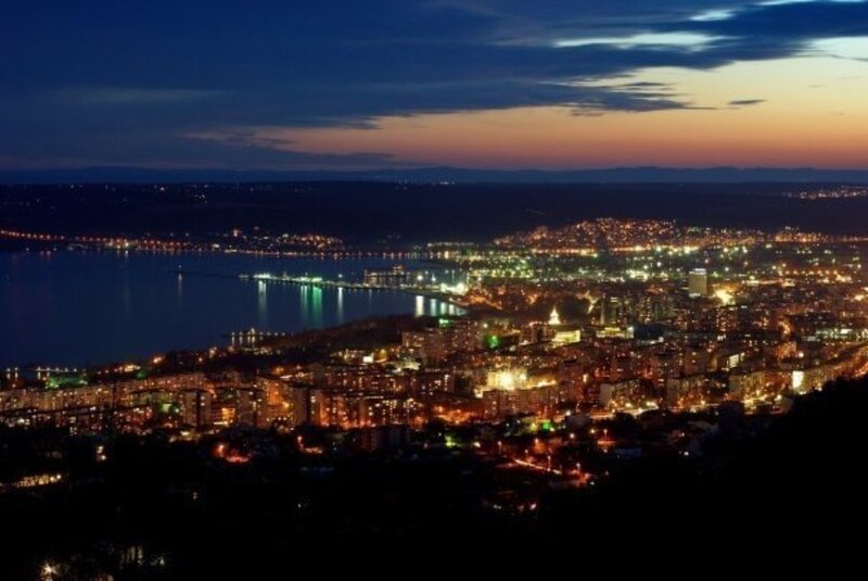 Cityscape at Dusk — Blue, Calm