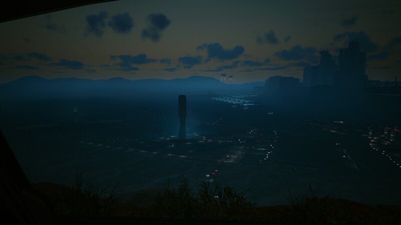 Cityscape at Dusk — Blue, Dark, Moody