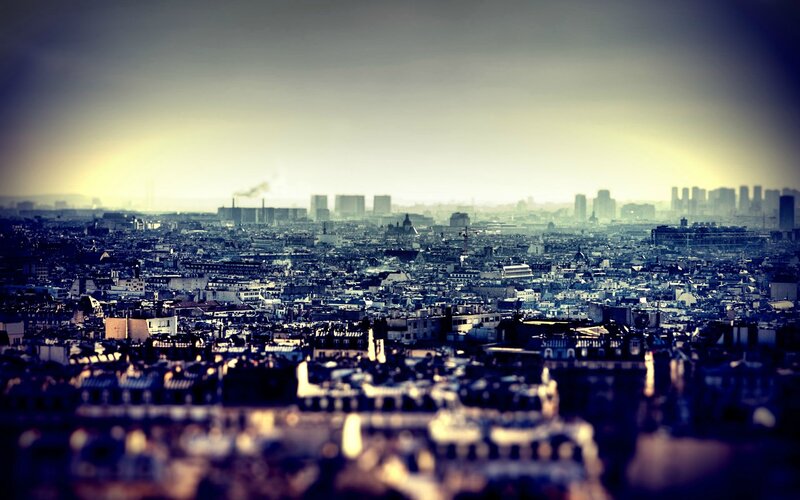 Cityscape at Dusk — Blue, Dramatic, Sunset, Photograph, Buildings