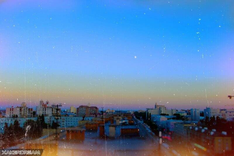 Cityscape at Dusk — Blue, Serene, Sunset, Photograph, Buildings, Sky