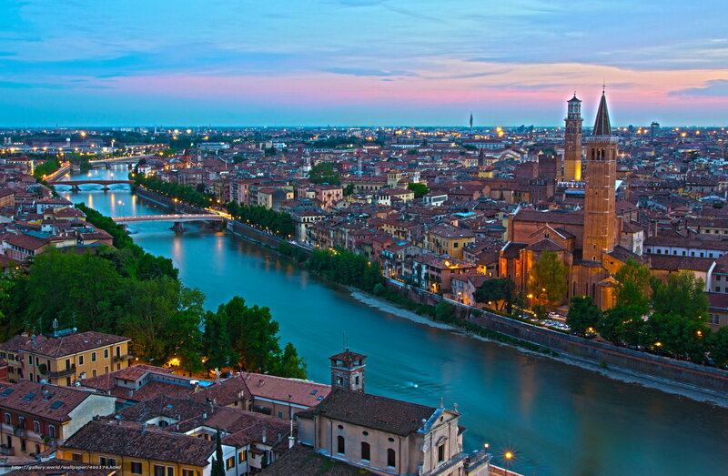 Cityscape at Dusk — Blue, Serene, Sunset, Photograph, River, Bridges