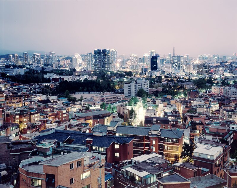 Cityscape at Dusk — Gray, Calm, Night, Photograph, Buildings